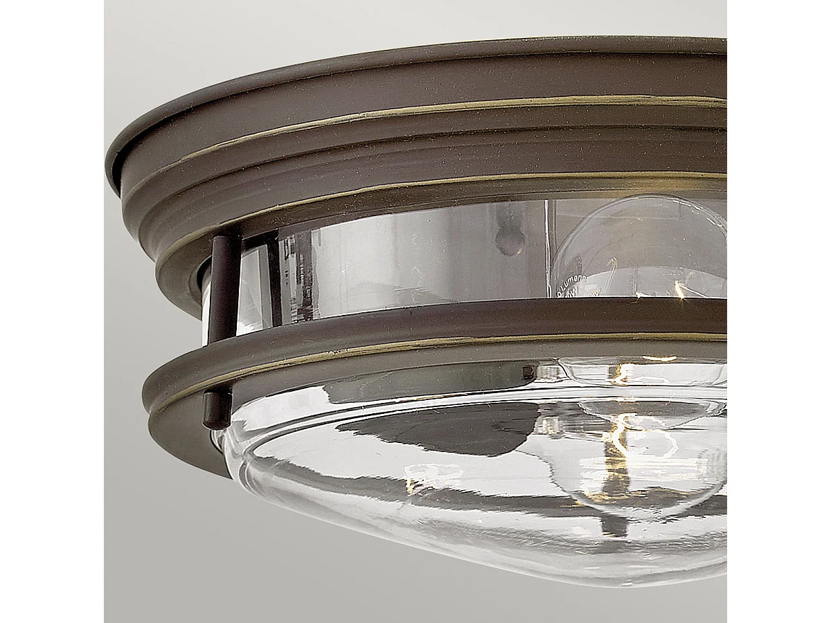Hadrian Hinkley 2 luci per montaggio a filo in bronzo lucidato a olio con vetro IP44