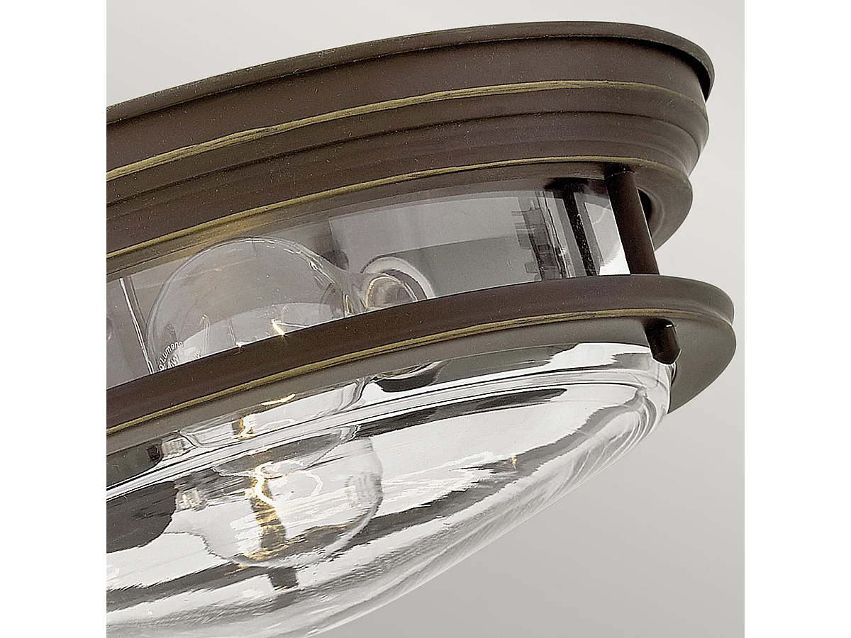 Hadrian Hinkley 2 luci per montaggio a filo in bronzo lucidato a olio con vetro IP44