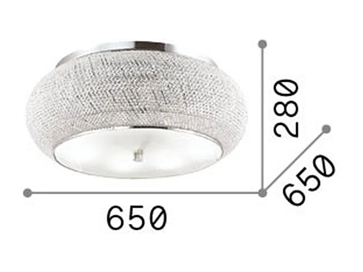 Ideal Lux Pasha' - Lámpara de techo de 14 luces Cromado