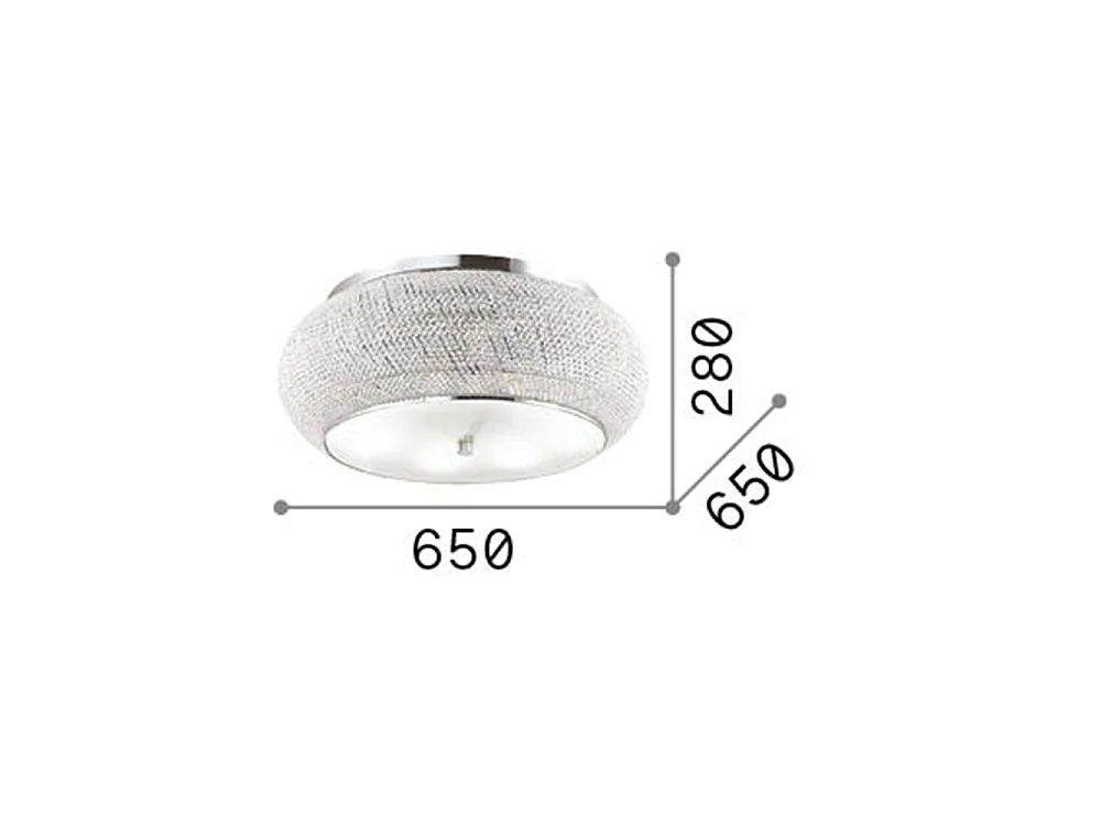 Ideal Lux Pasha' Plafonnier à 14 Lumières Chrome