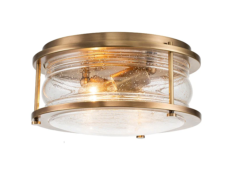 Elstead Kichler Ashland Badezimmer-Deckenleuchte Messing natur, IP44