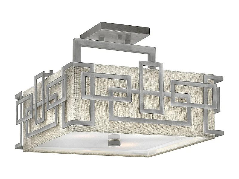 Elstead Lanza - 3 licht Semi Flush Mount Deckenleuchte Nickel, E27