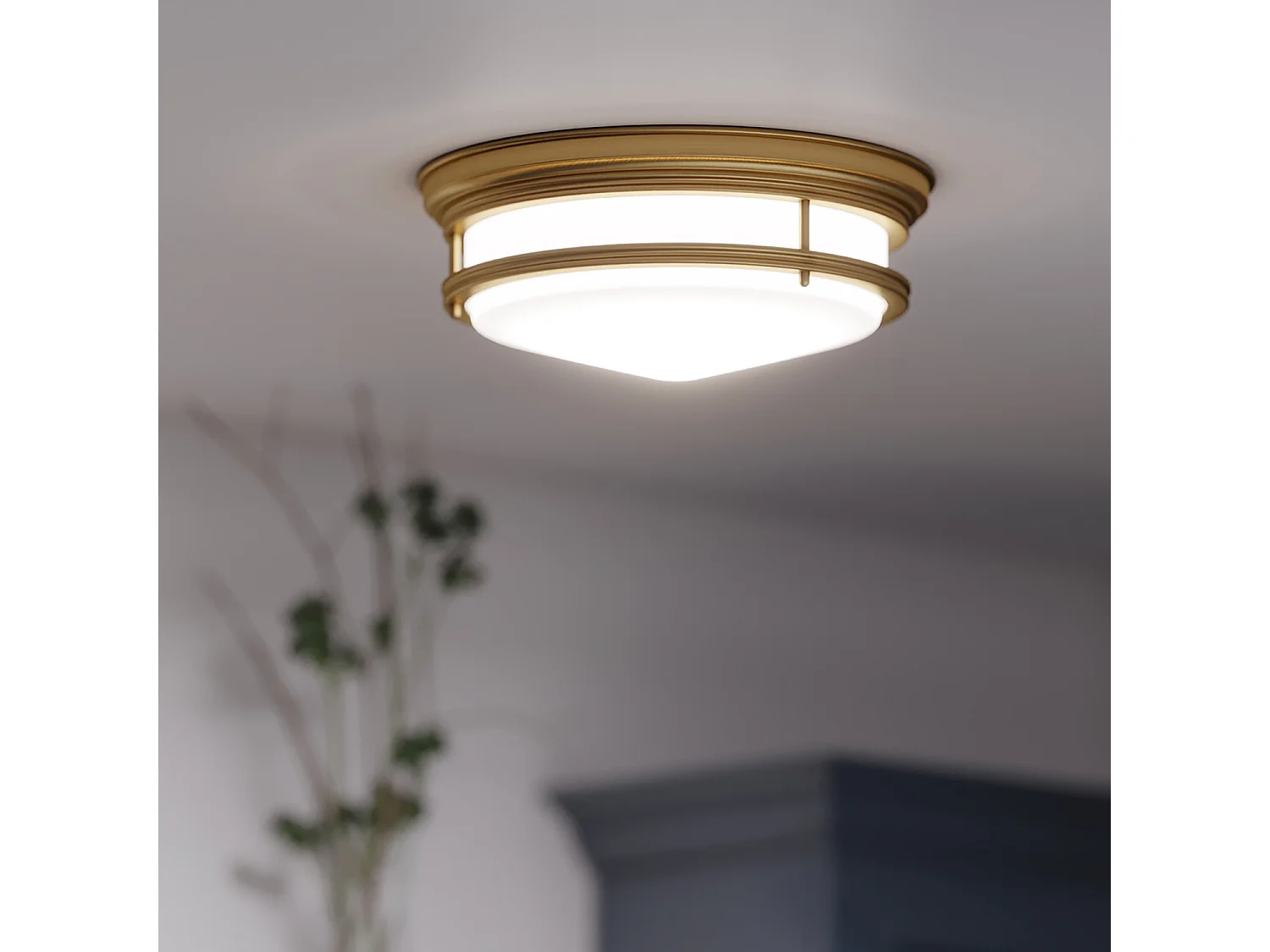 Elstead Hadley 3 Ljus Semi Flush Ceiling Light Borstad brons, E27