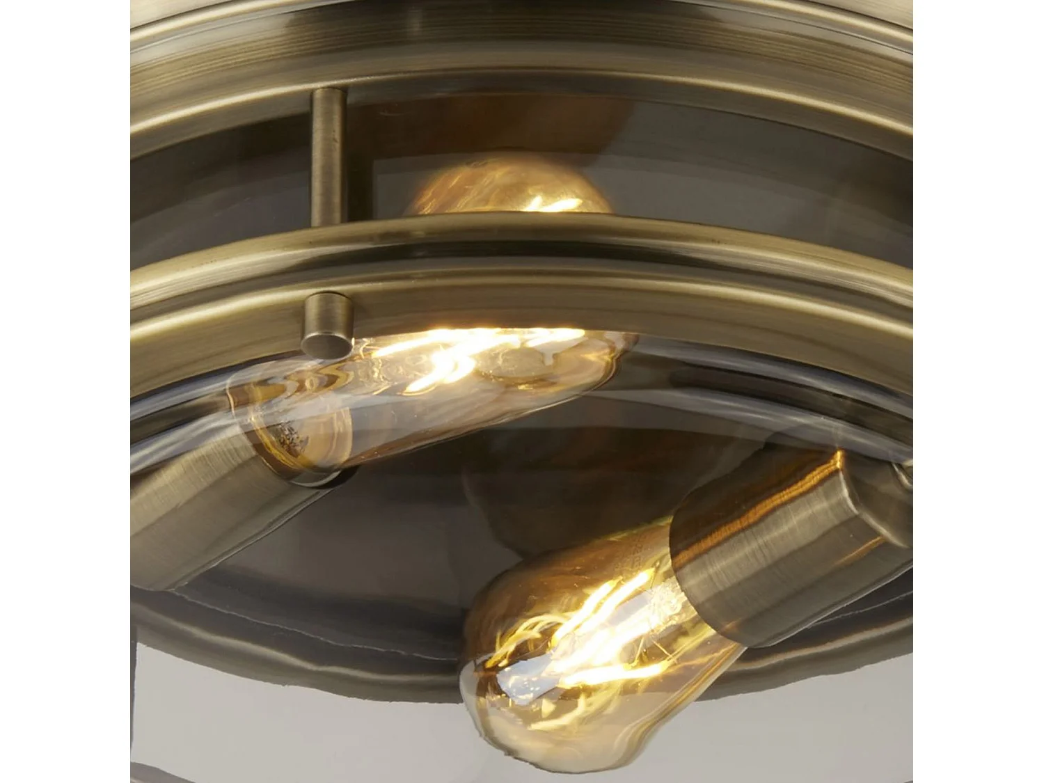 Searchlicht Edinburgh - 2 Licht Badezimmer Flush Deckenleuchte Antik Messing IP44, E27