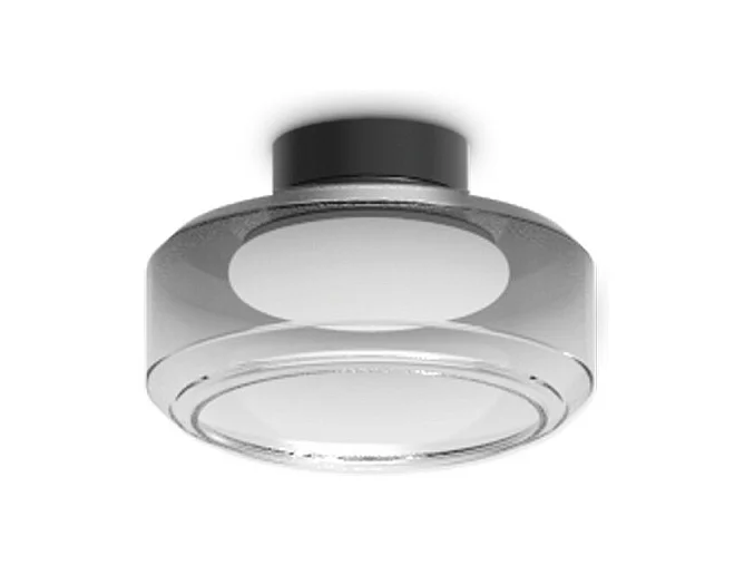 Ideal Lux TOPICO Plafonnier LED semi-encastré de 25 cm, couleur fumée 3 000 K
