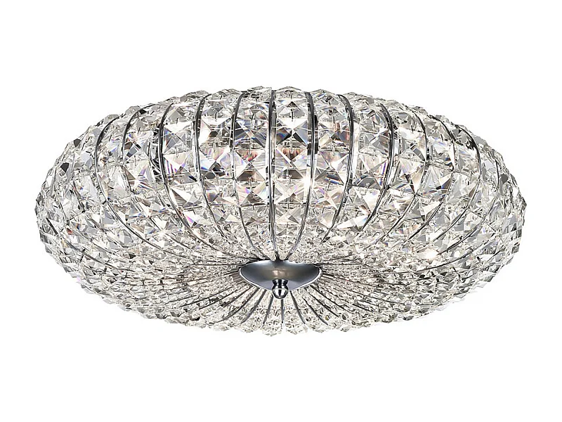 Broche Unterputz-Deckenlampe Nickel & Kristall, 6 Licht, E14