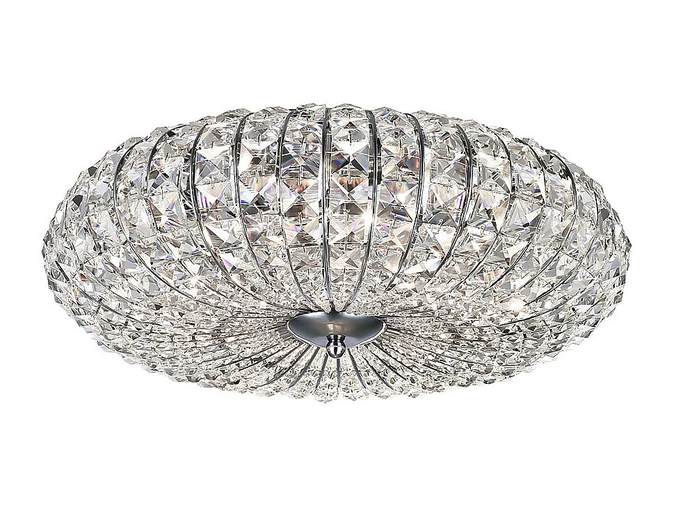 Broche Unterputz-Deckenlampe Nickel & Kristall, 6 Licht, E14