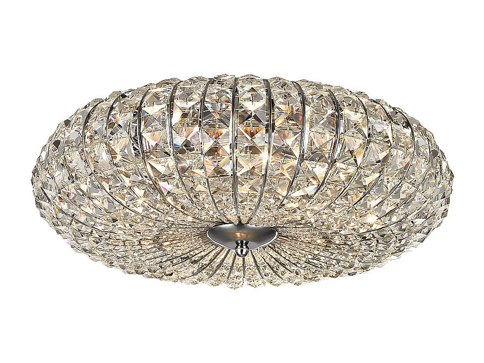 Broche Unterputz-Deckenlampe Nickel & Kristall, 6 Licht, E14