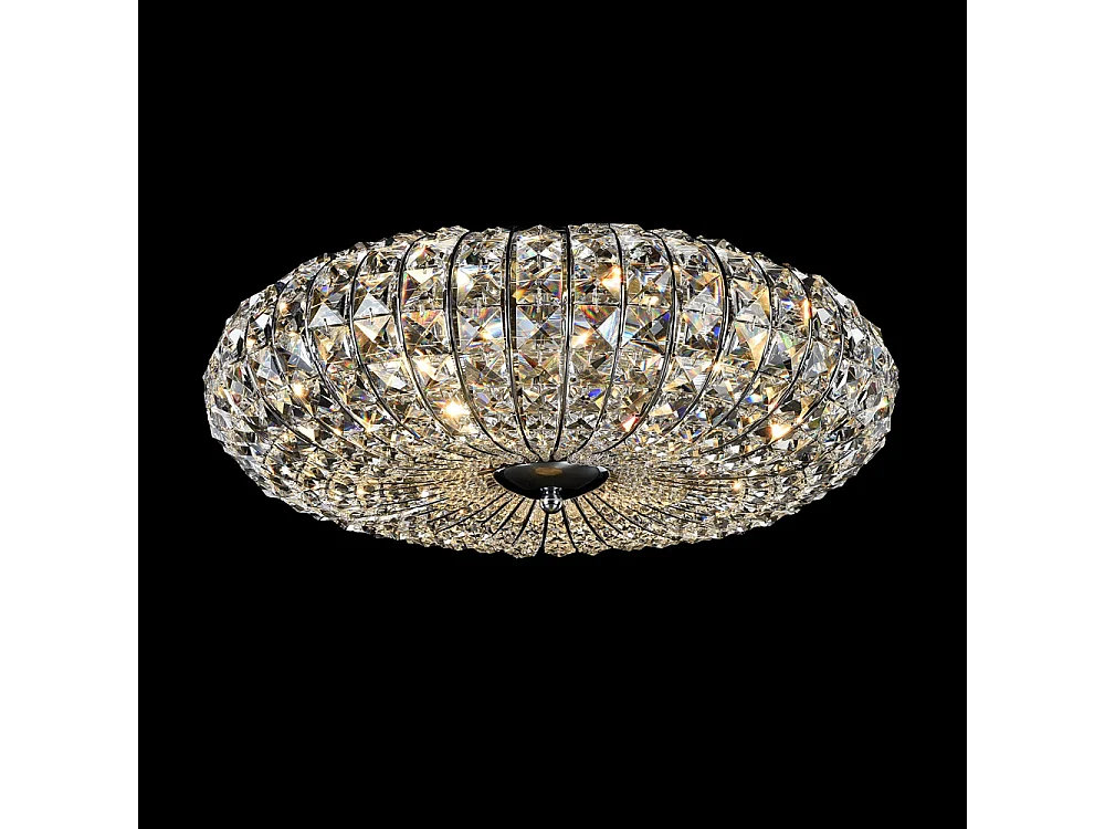 Broche Unterputz-Deckenlampe Nickel & Kristall, 6 Licht, E14