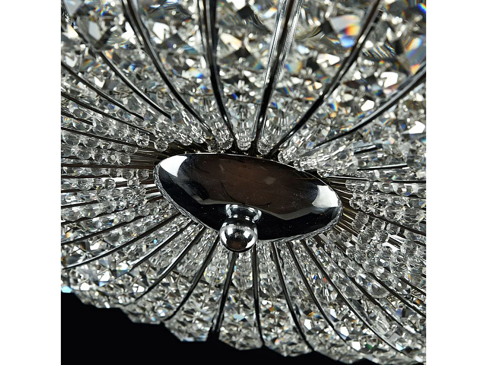 Broche Unterputz-Deckenlampe Nickel & Kristall, 6 Licht, E14