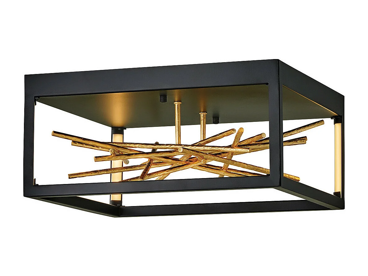 Elstead Hinkley Styx Integrerad LED Semi Flush Light Black & Golded Gold, 3000K