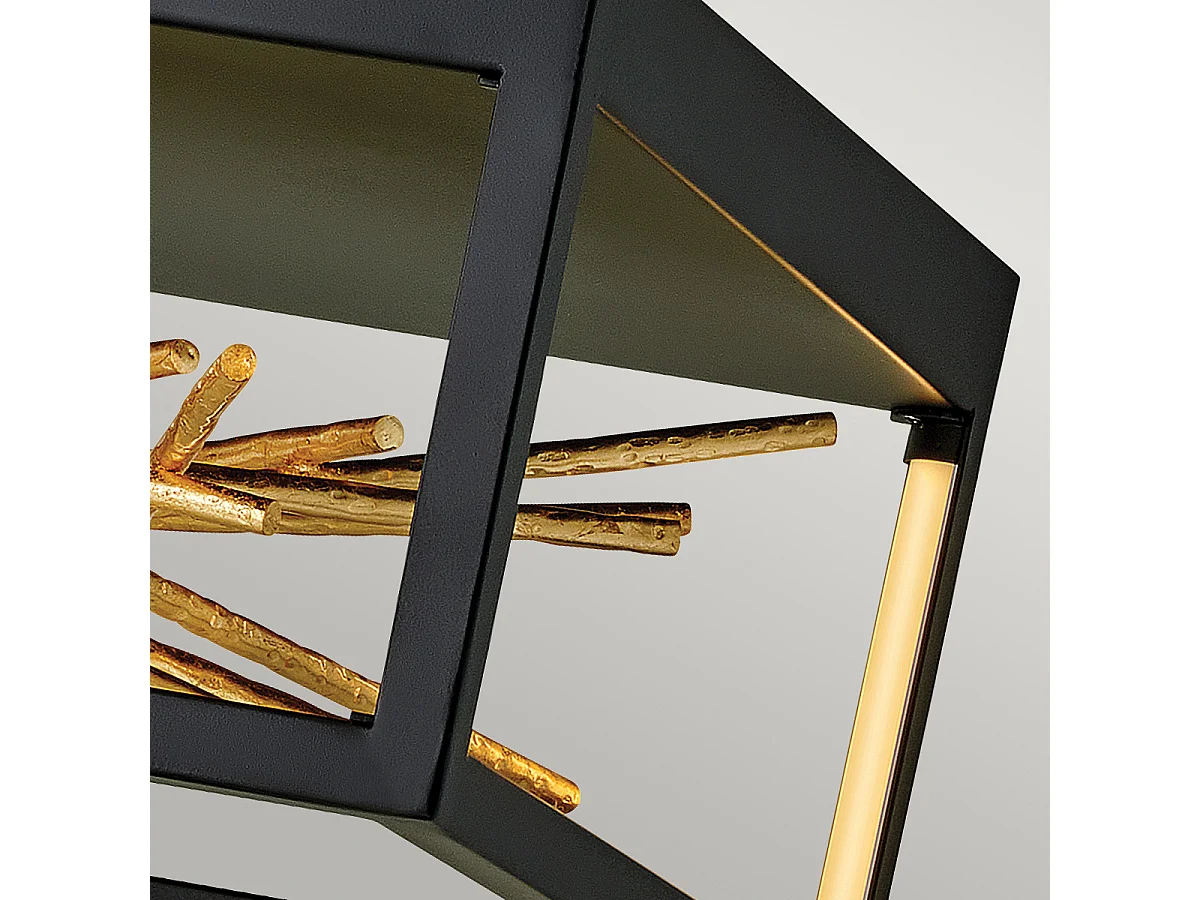 Elstead Hinkley Styx Integrerad LED Semi Flush Light Black & Golded Gold, 3000K