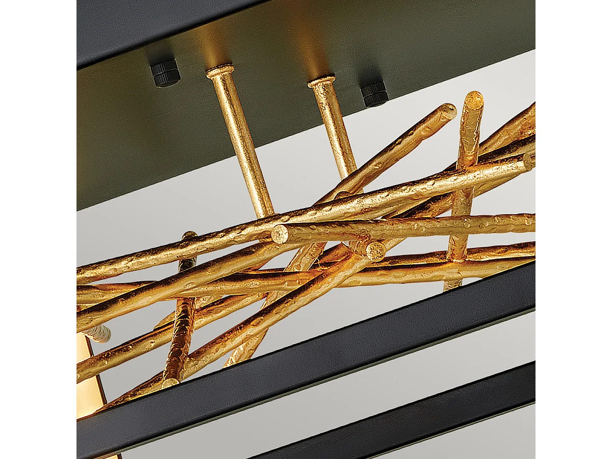 Elstead Hinkley Styx Integrerad LED Semi Flush Light Black & Golded Gold, 3000K