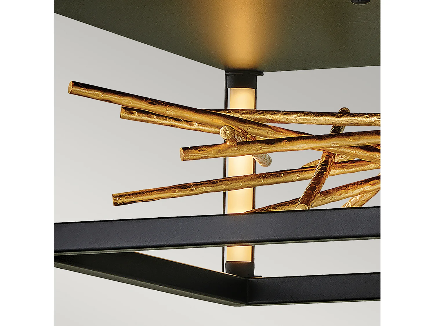 Elstead Hinkley Styx Integrerad LED Semi Flush Light Black & Golded Gold, 3000K