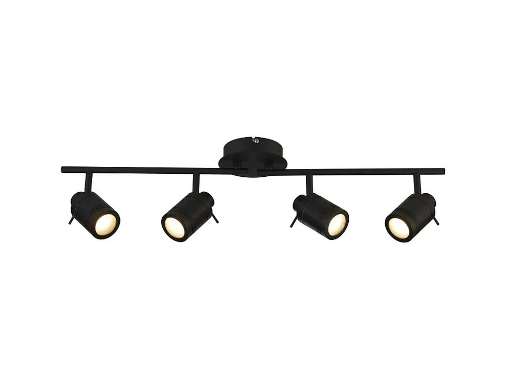 Searchlicht Samson 4-flammiger IP44 Badezimmerspot SplitBar, Mattschwarz IP44