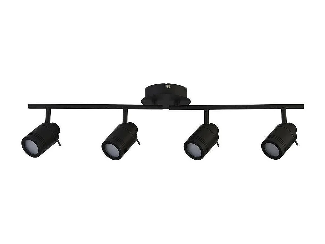 Searchlicht Samson 4-flammiger IP44 Badezimmerspot SplitBar, Mattschwarz IP44