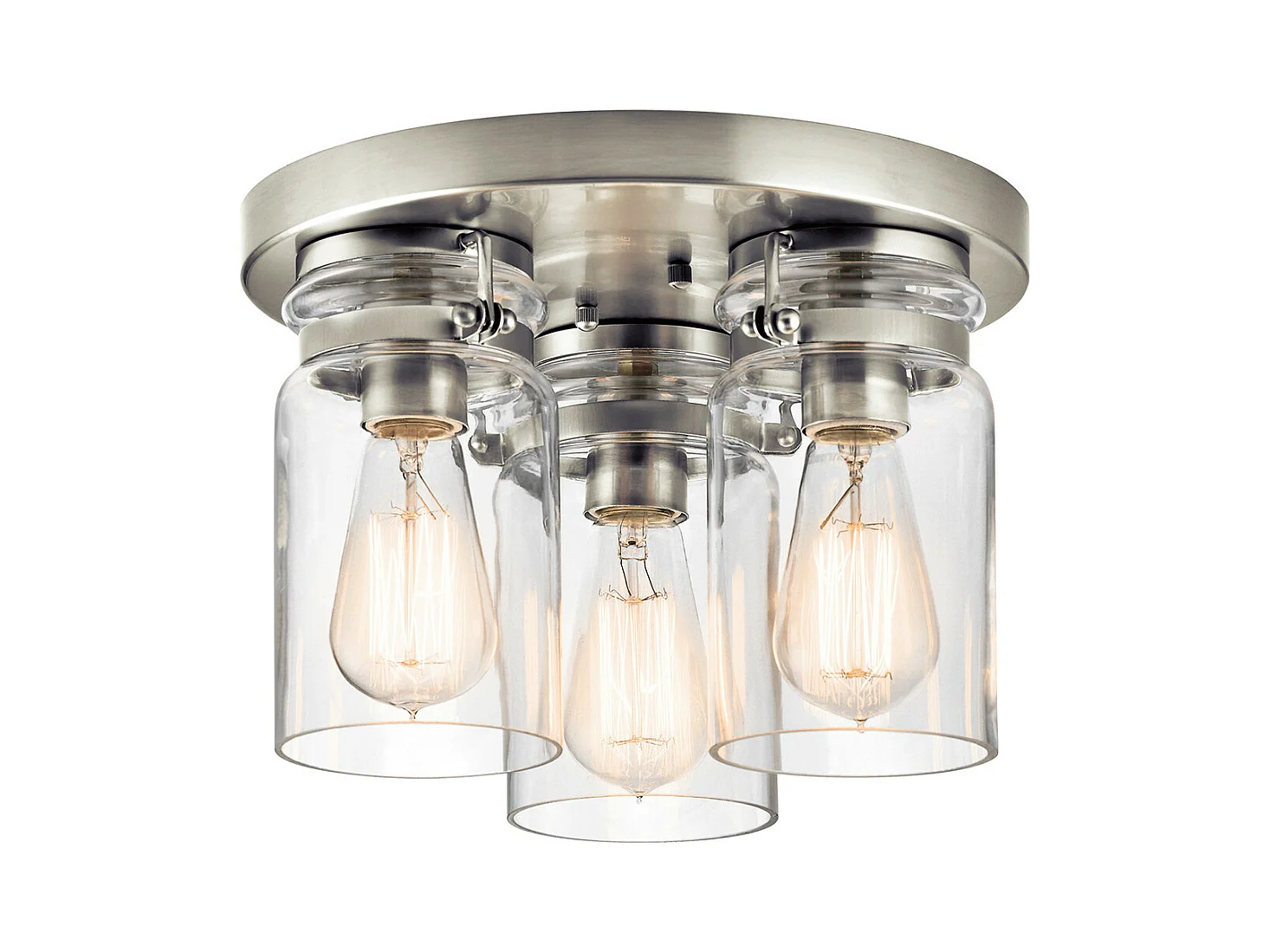 Elstead Brinley Plafonnier à 3 ampoules, nickel brossé, E27