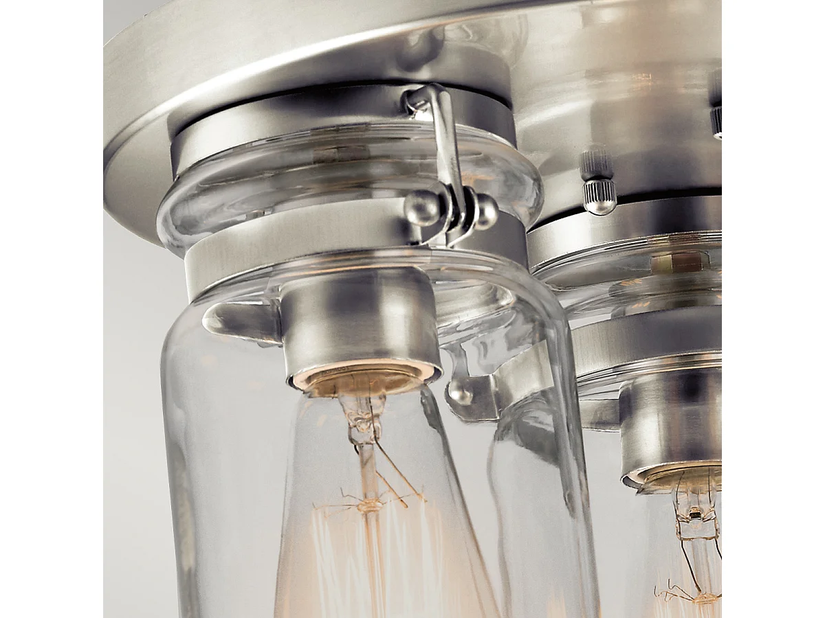 Elstead Brinley - Plafoniera a 3 luci da incasso a soffitto Nichel spazzolato, E27