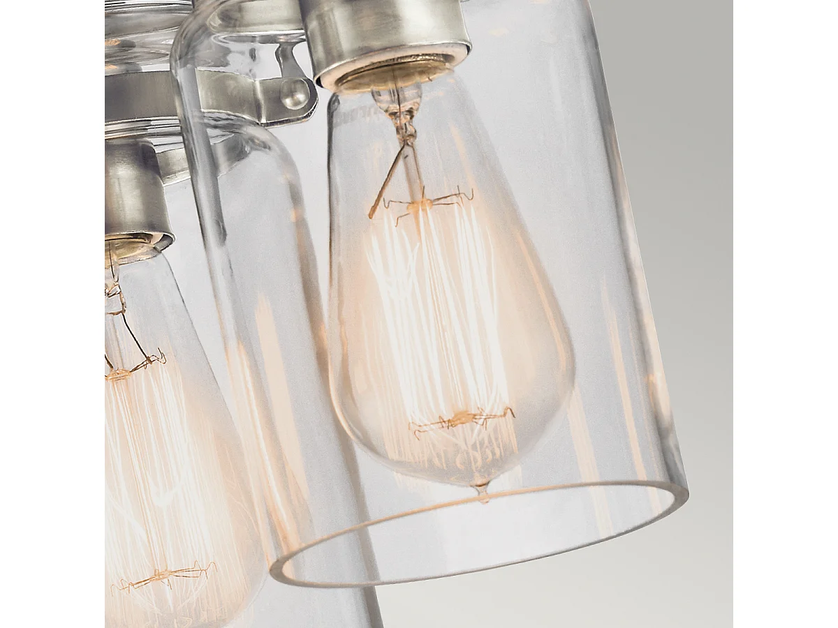 Elstead Brinley - Plafoniera a 3 luci da incasso a soffitto Nichel spazzolato, E27