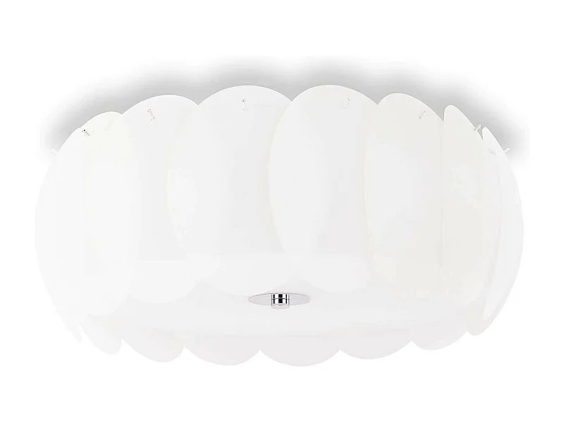 Ideal Lux Ovalino Grand plafonnier à 8 ampoules blanc, E27