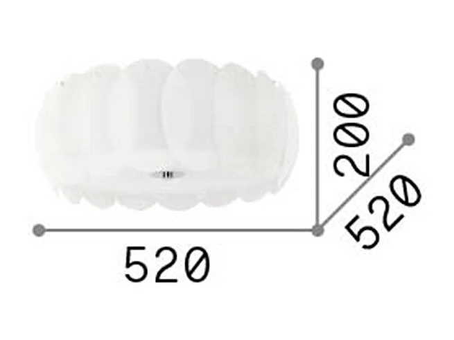 Ideal Lux Ovalino Grand plafonnier à 8 ampoules blanc, E27