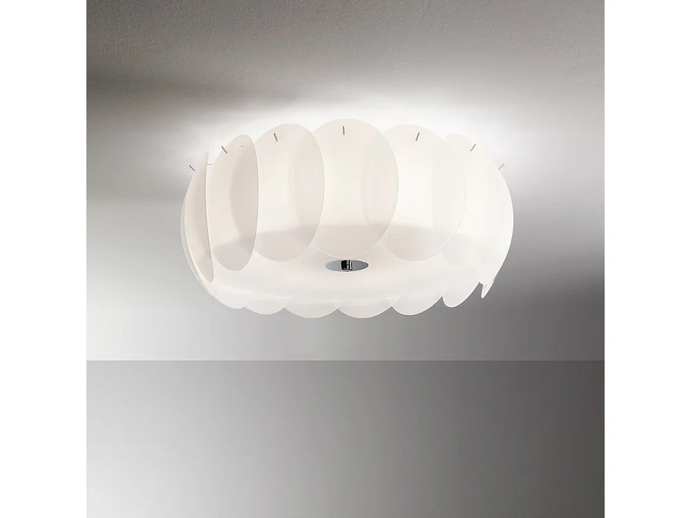 Ideal Lux Ovalino - Plafoniera a incasso a soffitto grande 8 luci bianco, attacco E27