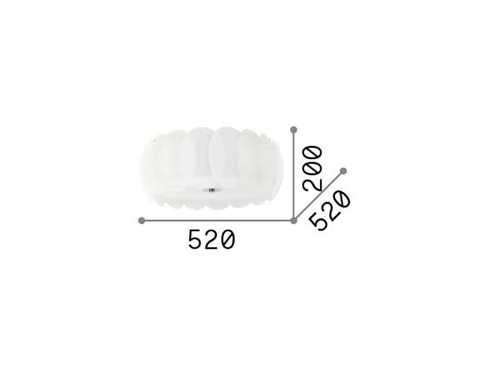 Ideal Lux Ovalino - Plafoniera a incasso a soffitto grande 8 luci bianco, attacco E27