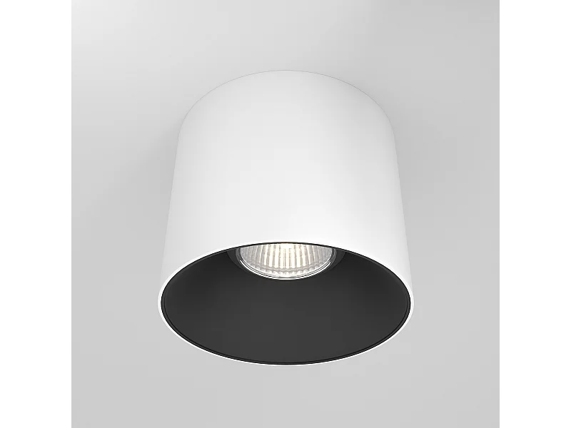 Maytoni Alfa LED Downlight montato su superficie bianco, nero, 10cm 3000K