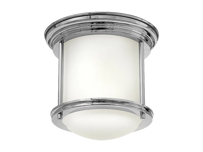 Hadrian Hinkley 1 licht Flush Mount Chrom mit Opalglas IP44