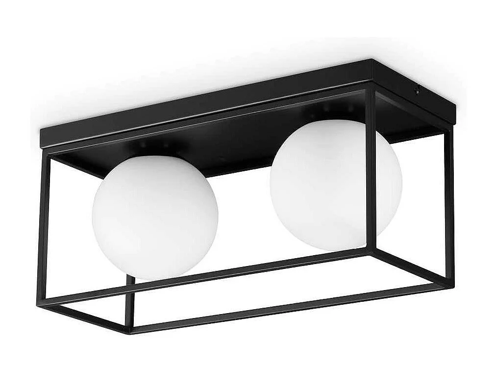 Ideal Lux LINGOTTO Lámpara de techo con 2 luces en forma de globo, color negro