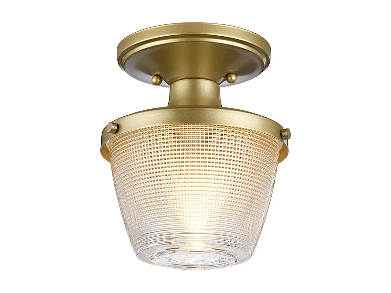 Elstead Dublin 1 lätt semi-spolfäste, målad naturmässing, IP44, E27