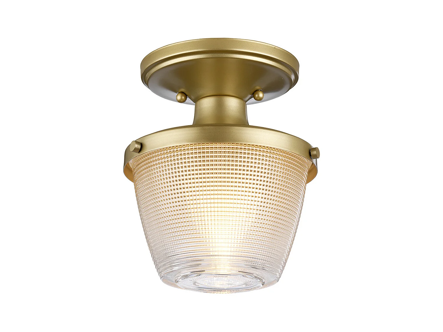 Elstead Dublin 1 Leichte Semi-Flush-Halterung, lackiertes Naturmessing, IP44, E27