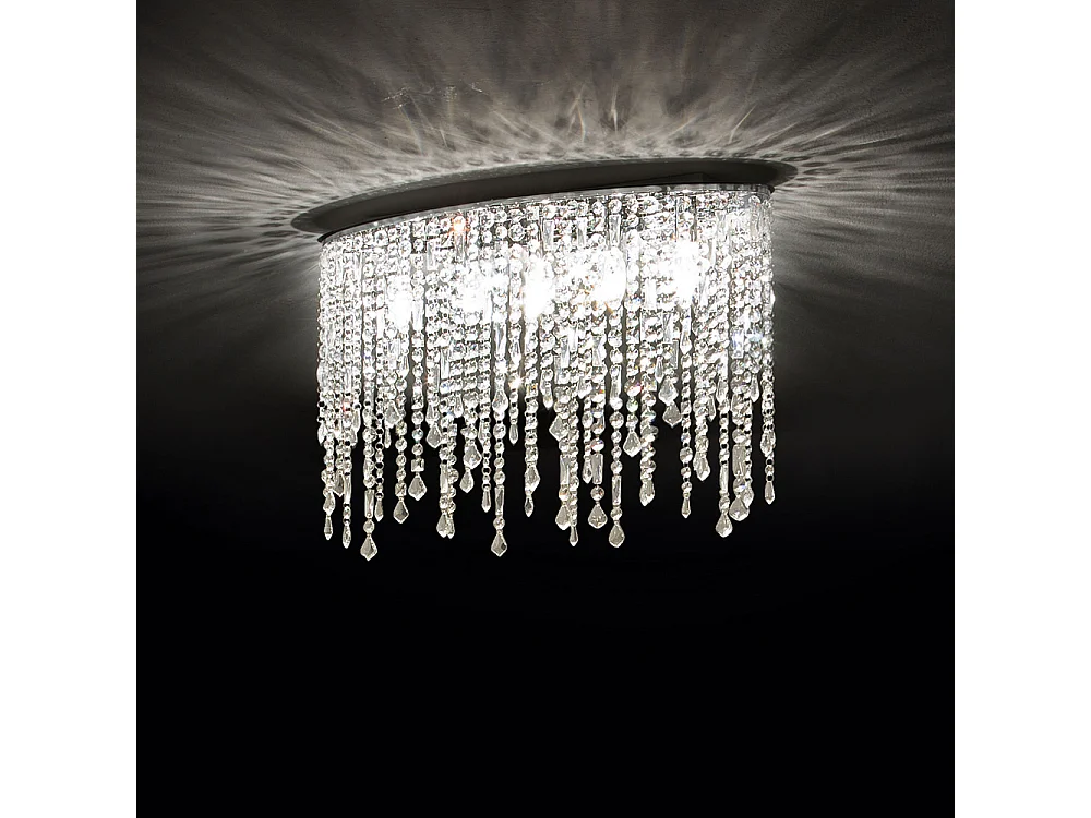 Ideal Lux Rain Clear Plafonnier à 3 ampoules, petit, chrome, E14