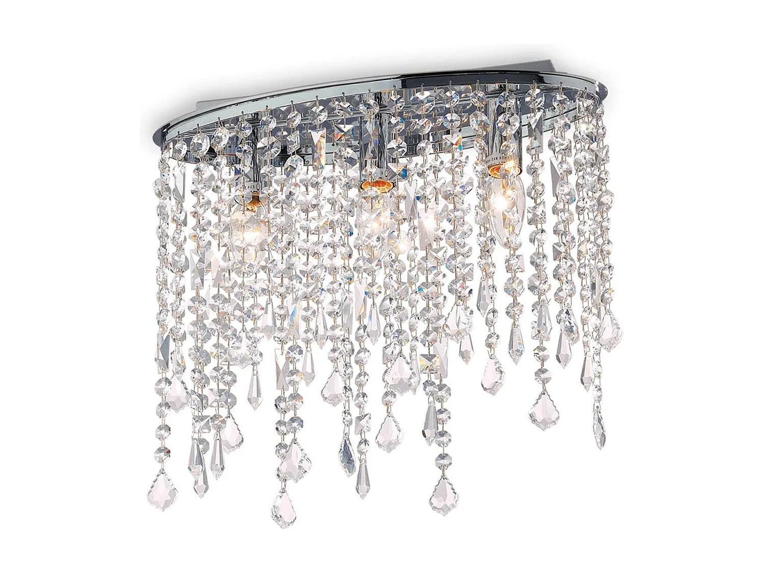 Ideal Lux Rain Clear - 3 Licht kleine Deckenleuchte Chrom, E14