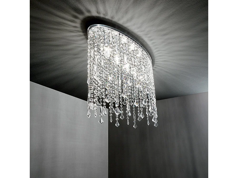 Ideal Lux Rain Clear Plafonnier à 3 ampoules, petit, chrome, E14