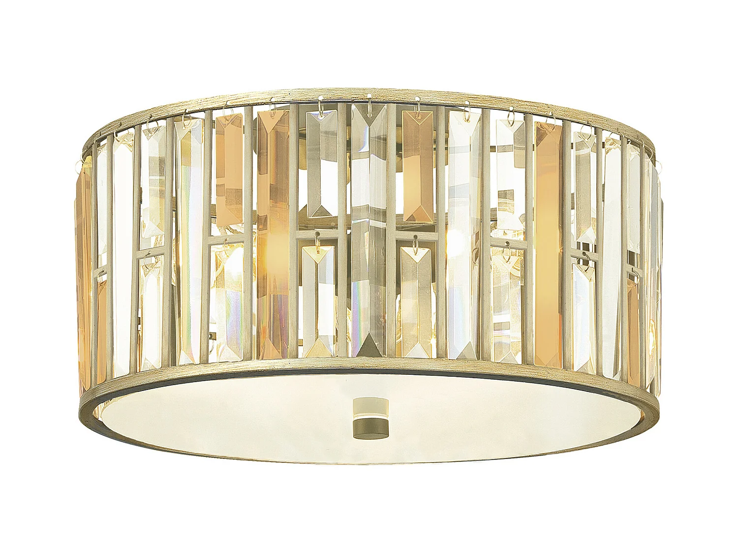 Elstead Gemma 3 ljus infälld taklampa Silver Leaf, E27