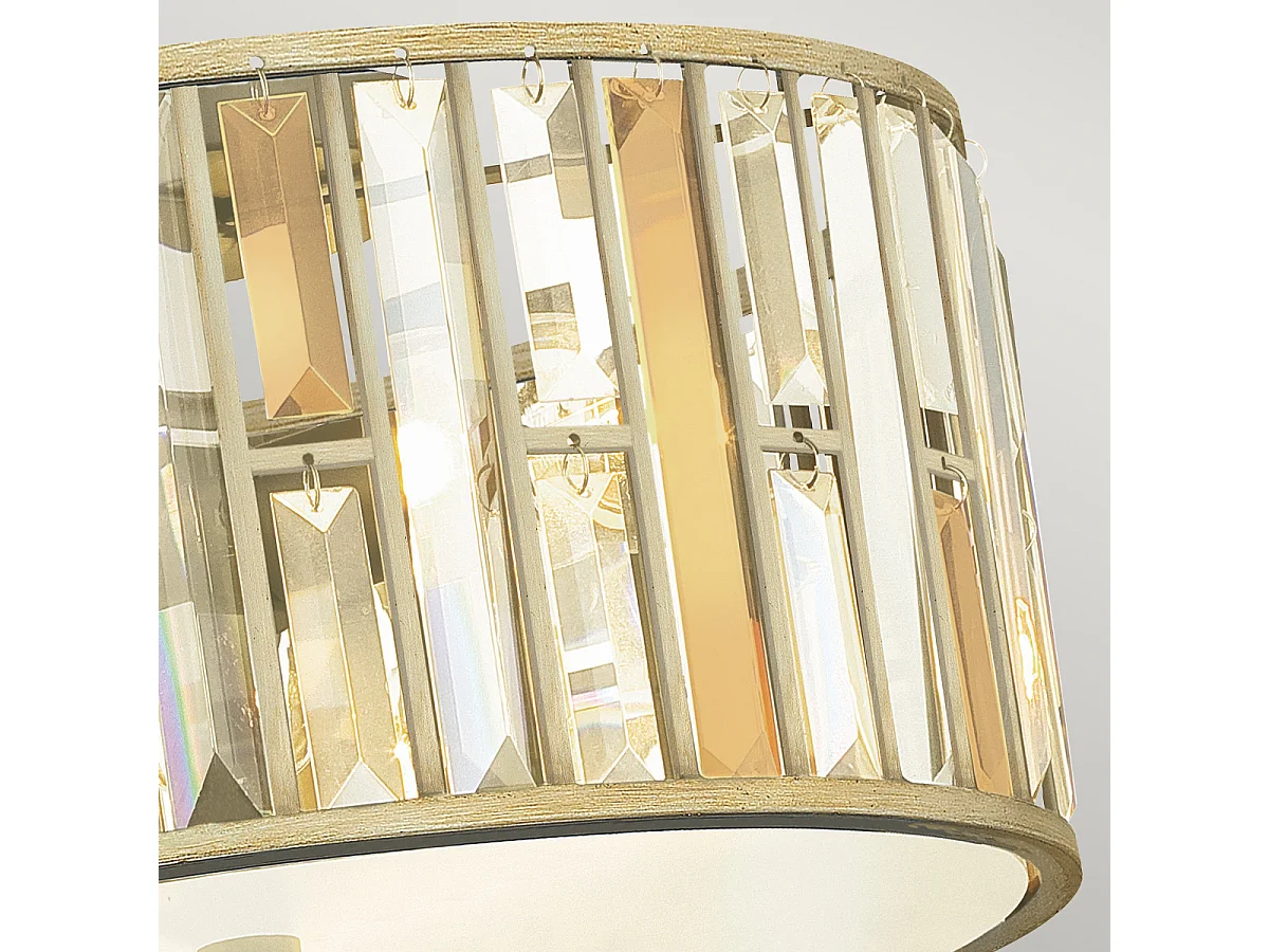 Elstead Gemma - 3 licht Flush Mount Deckenleuchte Silver Leaf, E27