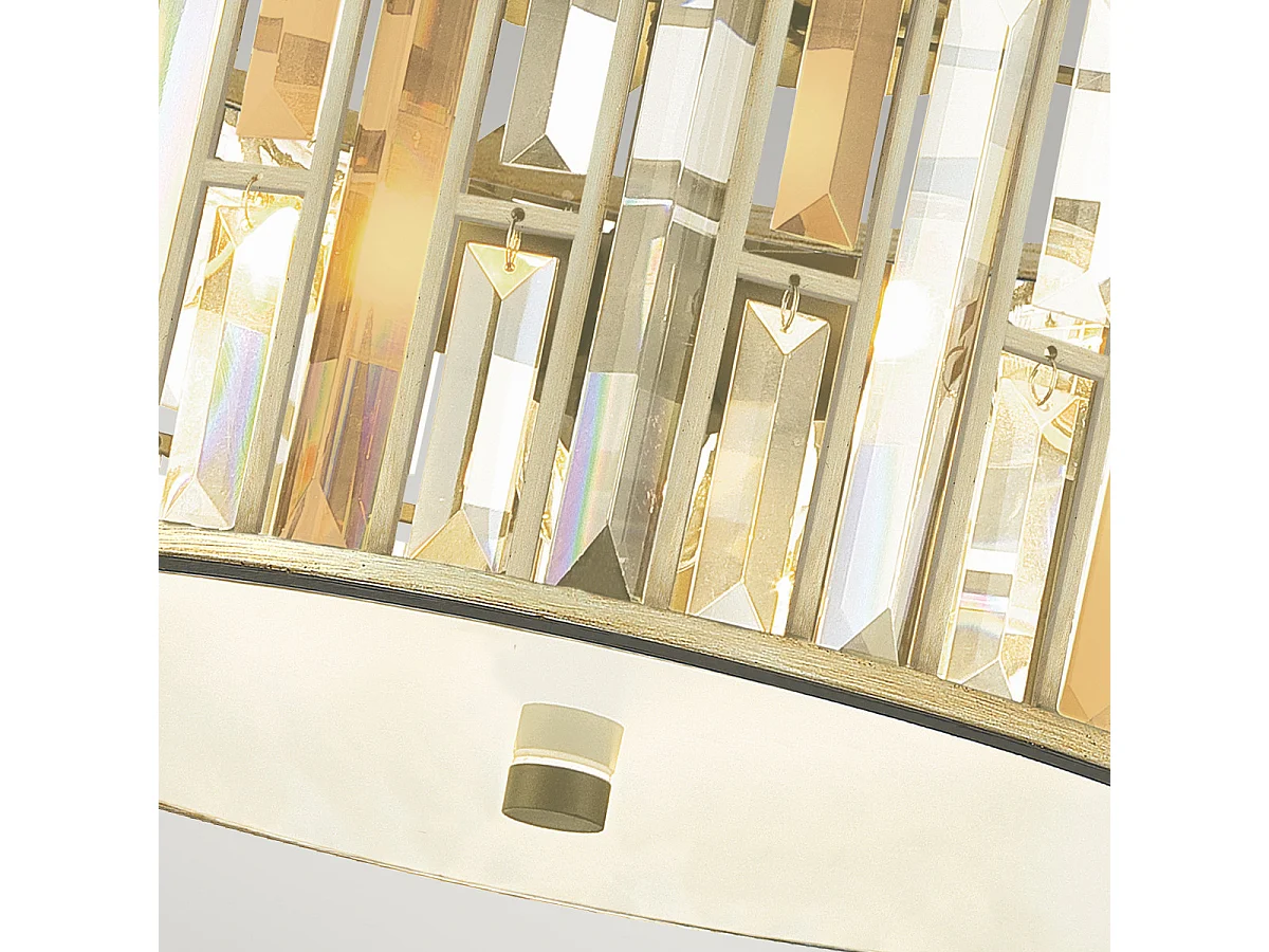 Elstead Gemma - 3 licht Flush Mount Deckenleuchte Silver Leaf, E27