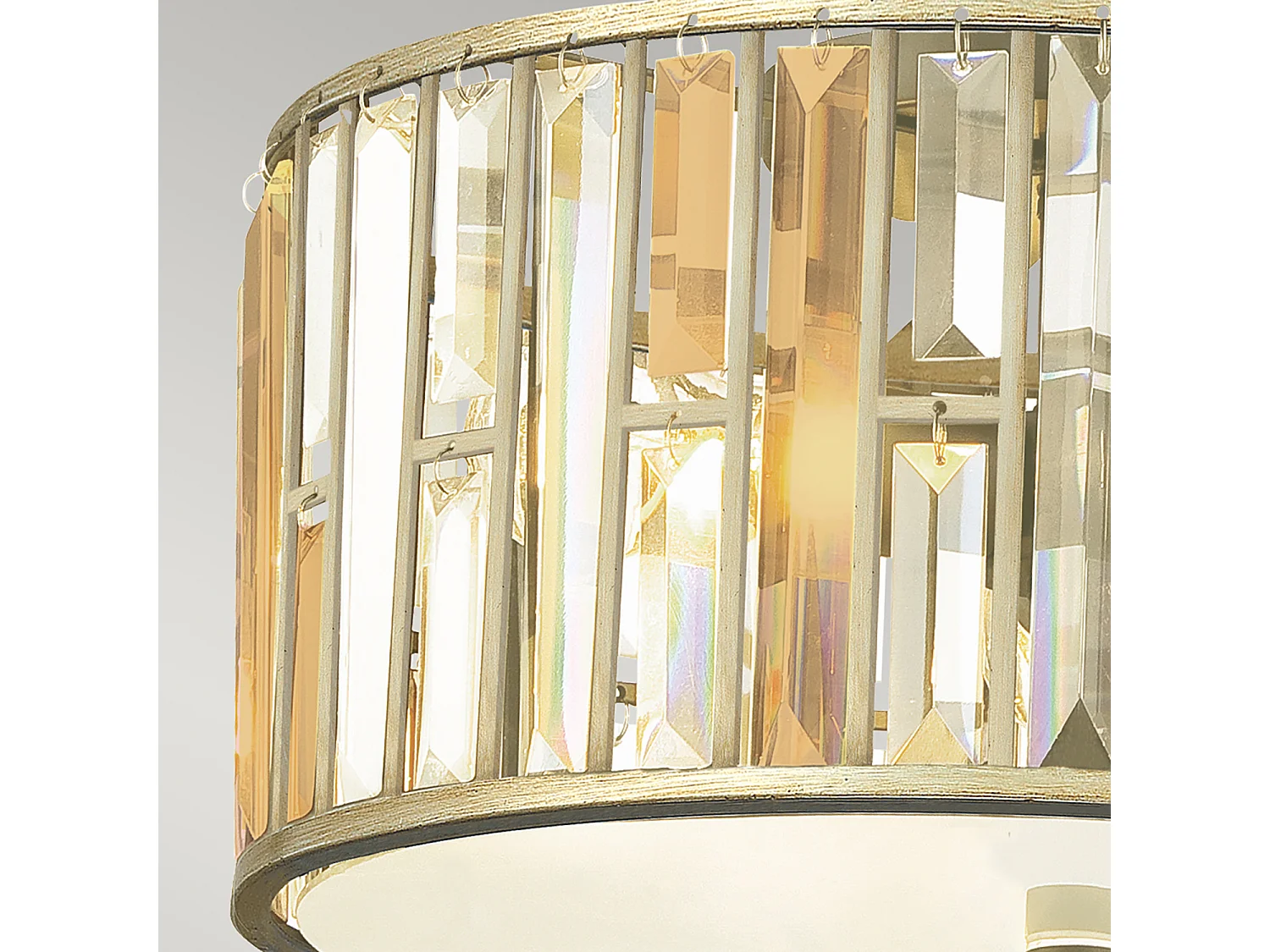 Elstead Gemma - 3 licht Flush Mount Deckenleuchte Silver Leaf, E27