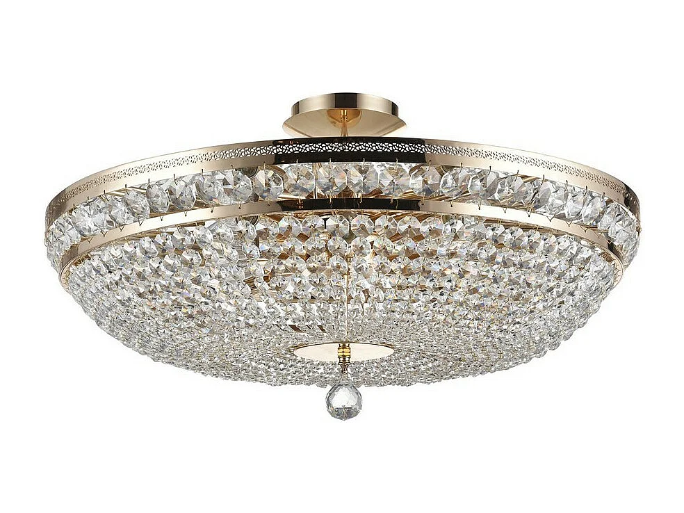 Ottilia Lampada da soffitto semi-incasso oro e cristallo, 12 luci, E14