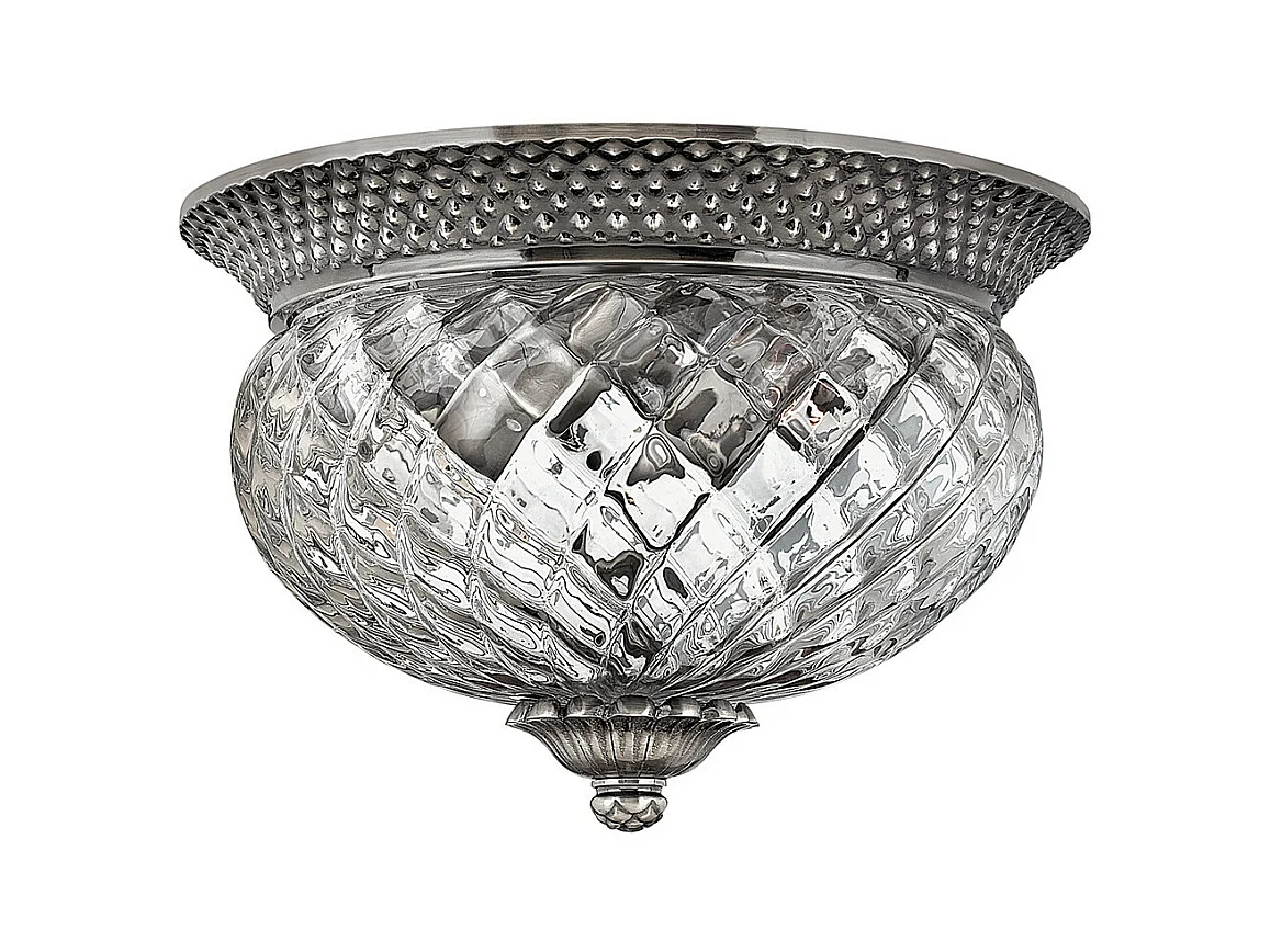 Elstead Plantation - 2 licht Small Semi Flush Deckenleuchte Poliertes antikes Nickel, E27