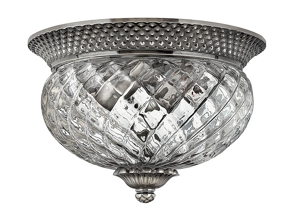 Elstead Plantation 2 Ljus Small Semi Flush Ceiling Light Polerad Antik Nickel, E27
