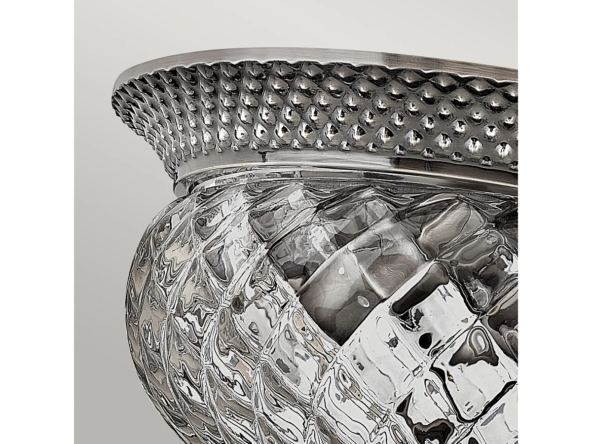 Elstead Plantation 2 Ljus Small Semi Flush Ceiling Light Polerad Antik Nickel, E27