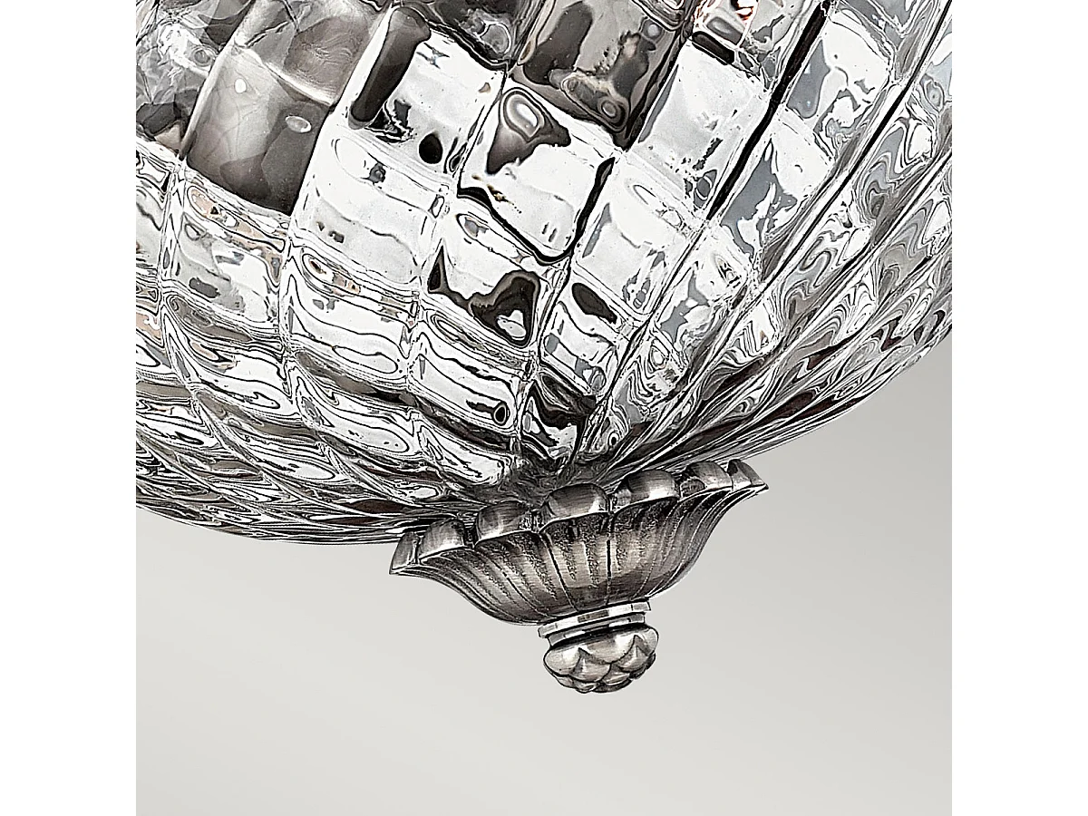 Elstead Plantation 2 Ljus Small Semi Flush Ceiling Light Polerad Antik Nickel, E27