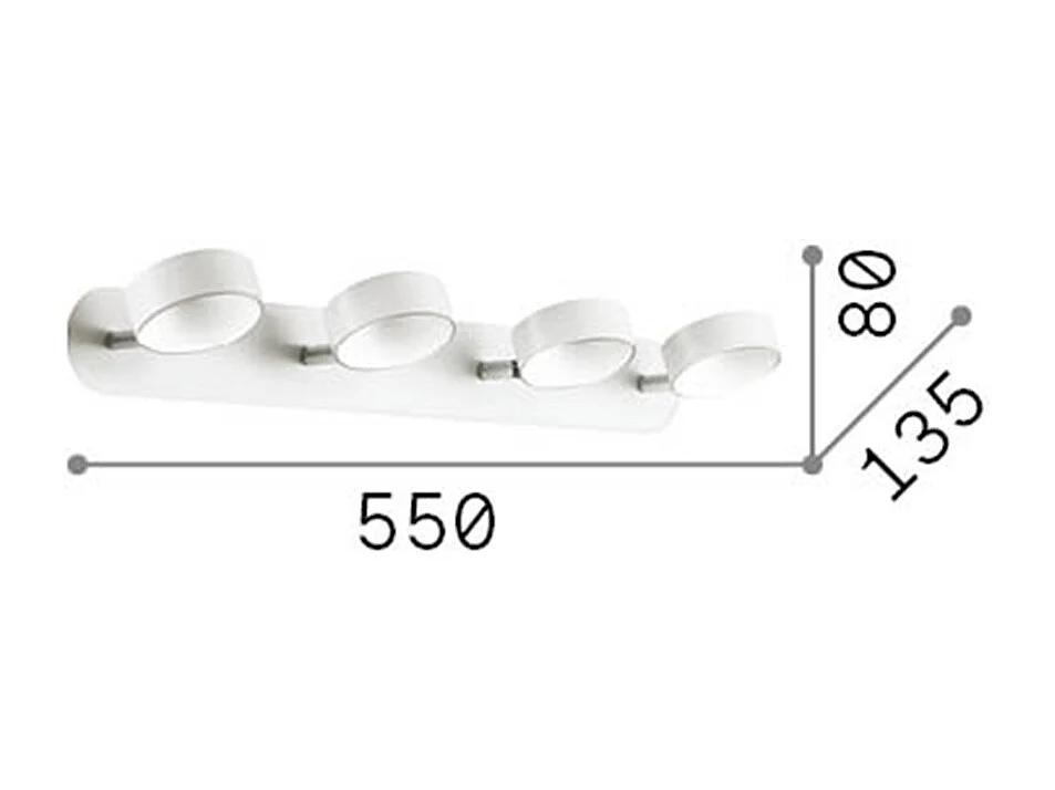 Ideal Lux Oby - Lámpara de techo LED 4 luces Blanca