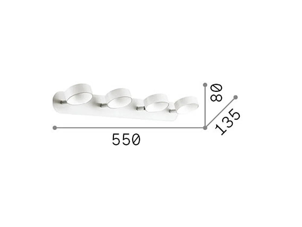 Ideal Lux Oby - Plafoniera LED 4 luci Bianca