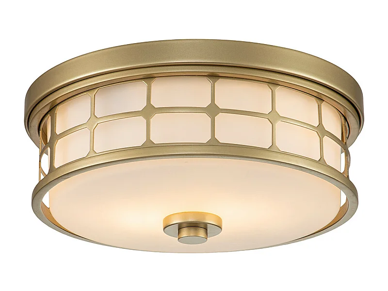 Elstead Quoizel Guardian Plafonnier Cylindrique Laiton Naturel Peint, IP44