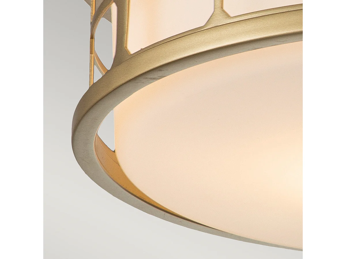 Elstead Quoizel Guardian Plafoniera Cilindrica Verniciata Ottone Naturale, IP44