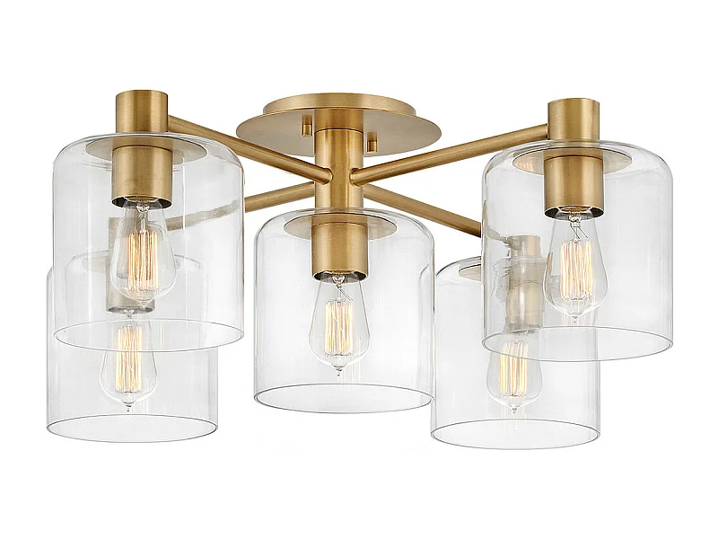 Elstead Hinkley Axel Multi Arm Semi Flush Taklampa Heritage Mässing