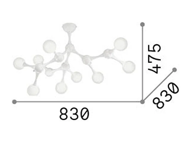 Ideal Lux Nodino - 9 Lampada da incasso a soffitto a braccio multiplo medio leggera, cromata, G9